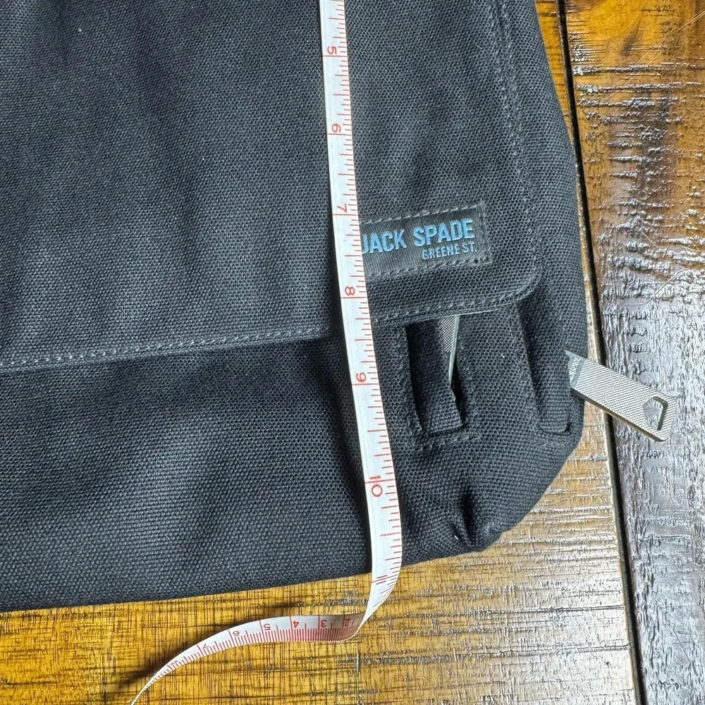Jack Spade Greene St Messenger Bag Black Canvas Laptop Commuter Bag EUC